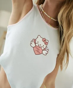 New Girl Order NGO X Hello Kitty HELLO KITTY ANGEL HANKY HEM RIB TANK
