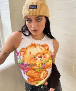 New Girl Order RIBBED BEANIE WITH GOOD TIMES BADGE DETAIL - CAMEL