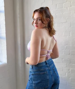 New Girl Order SATIN HALTER NECK TOP - LILAC Tops