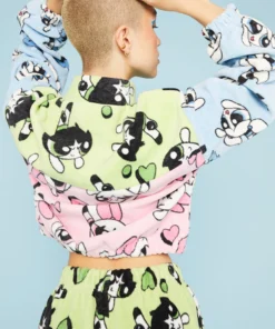 New Girl Order POWERPUFF GIRLS COLOUR BLOCK FLEECE 1/4 ZIP Tops