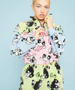 New Girl Order POWERPUFF GIRLS COLOUR BLOCK FLEECE 1/4 ZIP Tops