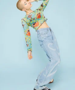 New Girl Order POWERPUFF GIRLS CHECK MESH TOP Tops