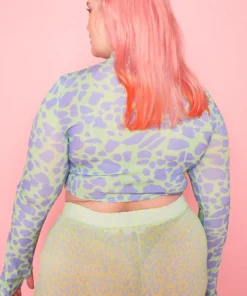 New Girl Order Tops POWERPUFF GIRLS COW PRINT CUT OUT LS TOP CURVE