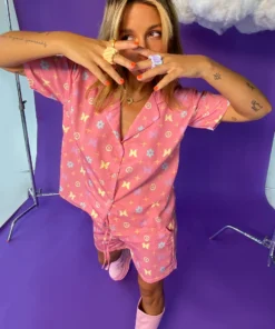 New Girl Order BUTTERFLY MONOGRAM WOVEN SHIRT 11 New Girl Order BUTTERFLY MONOGRAM WOVEN SHIRT