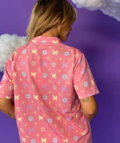 New Girl Order BUTTERFLY MONOGRAM WOVEN SHIRT 9 New Girl Order BUTTERFLY MONOGRAM WOVEN SHIRT