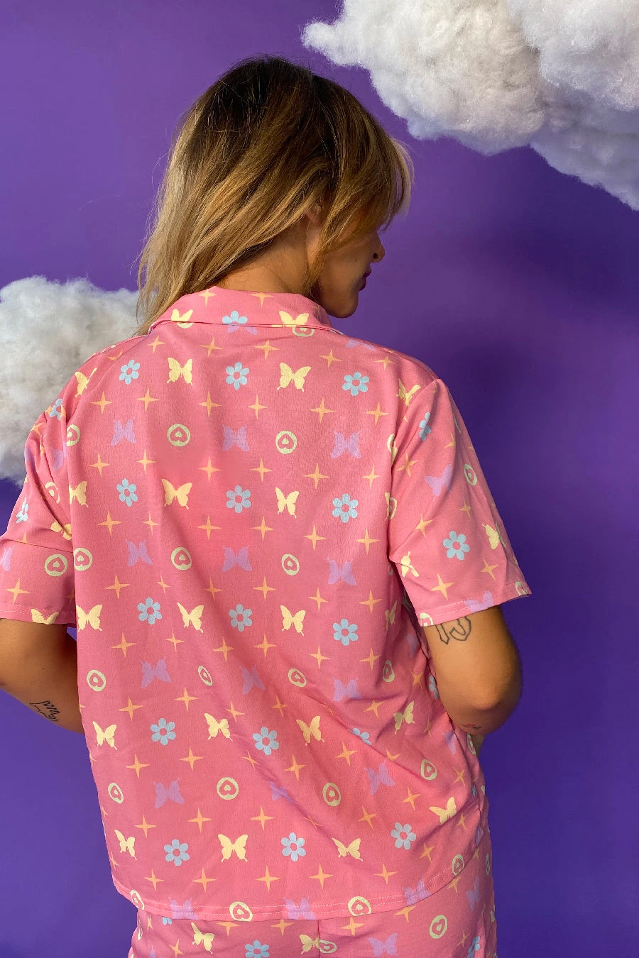 New Girl Order BUTTERFLY MONOGRAM WOVEN SHIRT 4 New Girl Order BUTTERFLY MONOGRAM WOVEN SHIRT