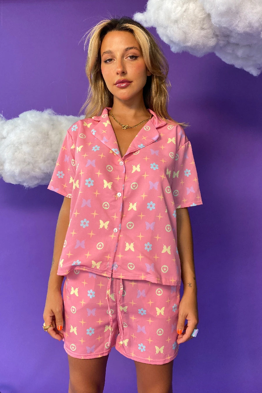 New Girl Order BUTTERFLY MONOGRAM WOVEN SHIRT 1 New Girl Order BUTTERFLY MONOGRAM WOVEN SHIRT