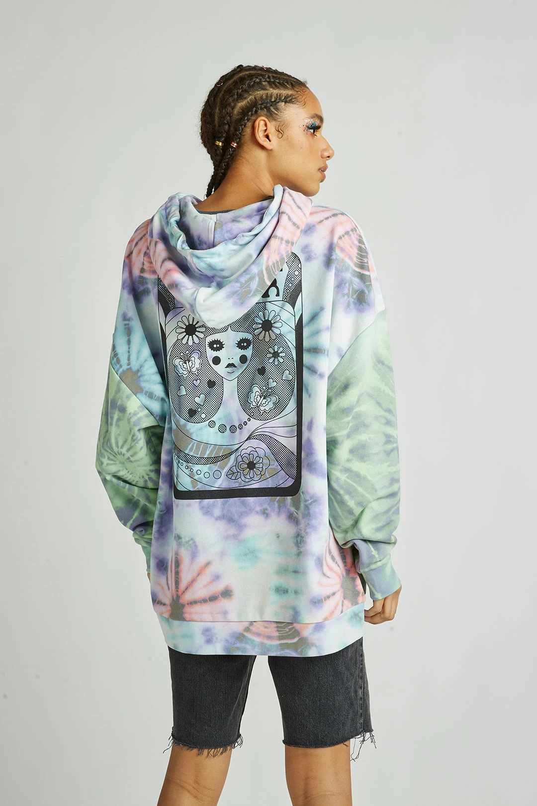 New Girl Order Tops Circle Tie Dye Hoodie 1 New Girl Order Tops Circle Tie Dye Hoodie