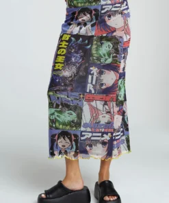 New Girl Order ANIME MESH MAXI SKIRT NEW IN