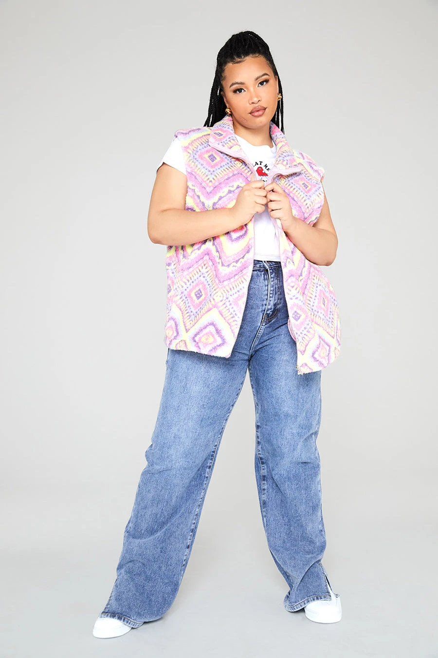 New Girl Order Sleeveless Aztec Borg Curve Tops 6 New Girl Order Sleeveless Aztec Borg Curve Tops