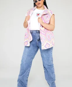 New Girl Order Sleeveless Aztec Borg Curve Tops