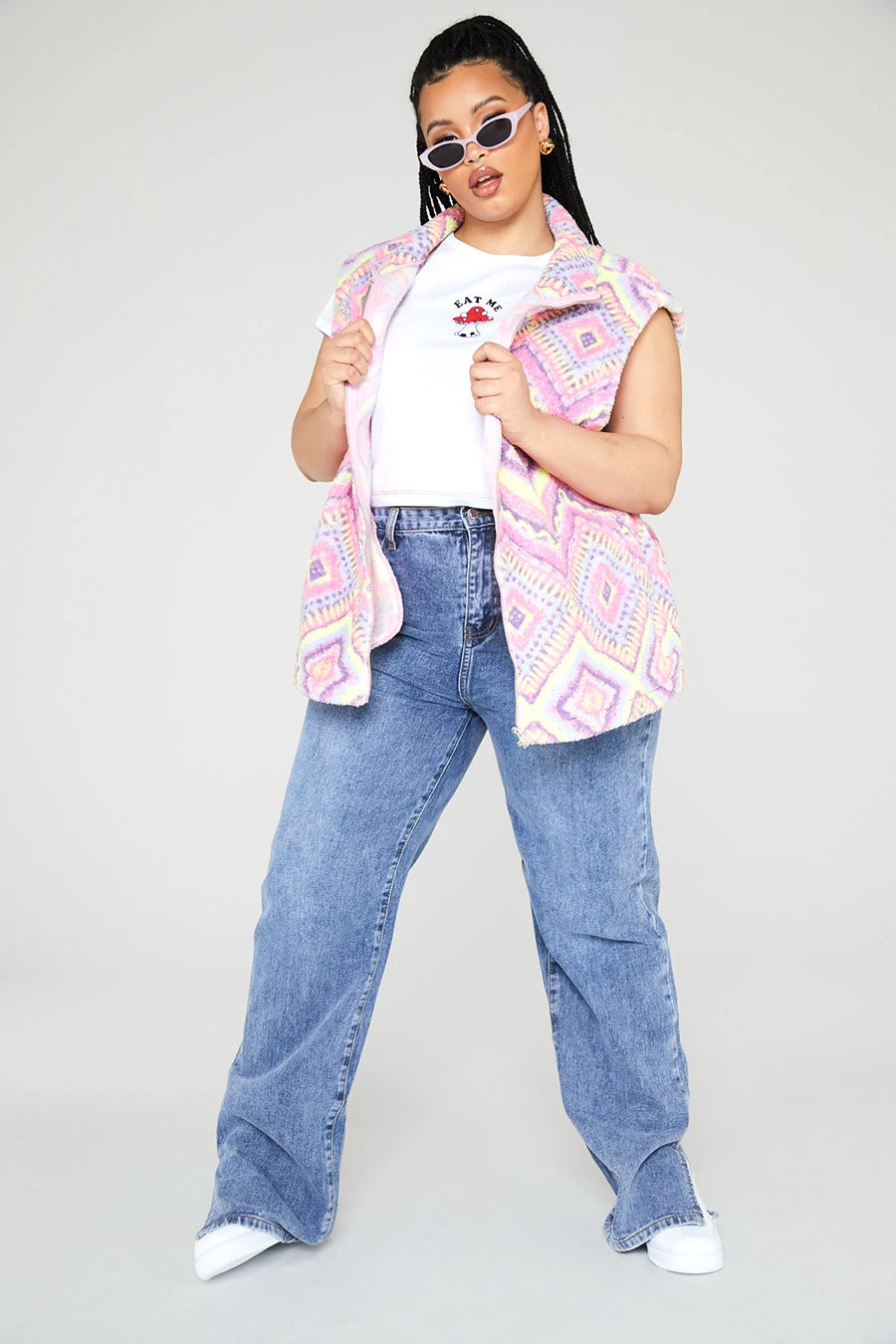 New Girl Order Sleeveless Aztec Borg Curve Tops 2 New Girl Order Sleeveless Aztec Borg Curve Tops