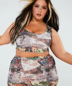 New Girl Order Tops PATCHWORK SIDE SPLIT MINI SKIRT CURVE