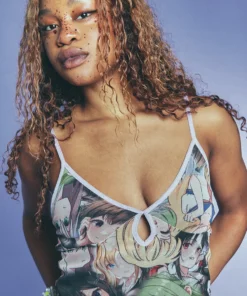 New Girl Order MESH CAMI WITH LILAC TRIM NEW IN