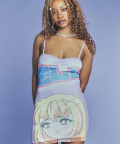 New Girl Order ANIME MESH LACE TRIM DRESS NEW IN