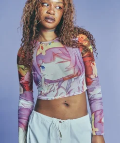 New Girl Order ANIME MESH LONG SLEEVE TOP NEW IN