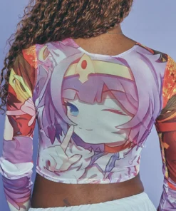 New Girl Order ANIME MESH LONG SLEEVE TOP NEW IN