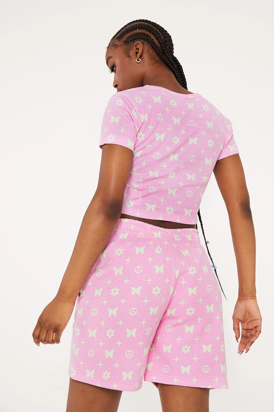 New Girl Order BUTTERFLY MONOGRAM LOGO SHORTS 3 New Girl Order BUTTERFLY MONOGRAM LOGO SHORTS