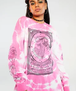 New Girl Order Opera Lady Tie Dye Long Sleeve Tee Pink Tops