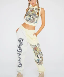 New Girl Order Yin Yang Dragon Cut Out Top