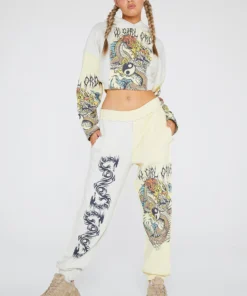 New Girl Order Yin Yang Dragon Panel Joggers