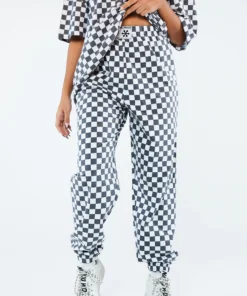 New Girl Order WHITE CHECKERBOARD TROUSERS