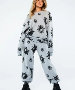 New Girl Order Tops Yin Yang Grey Marl Sweatshirt