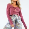 New Girl Order Tie Cropped Cardigan Tops