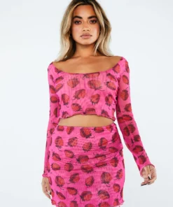 New Girl Order STRAWBERRY MESH TOP Tops