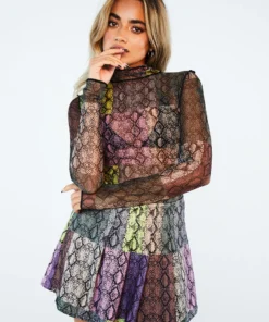 New Girl Order SNAKE MULTI PLEATED SKIRT