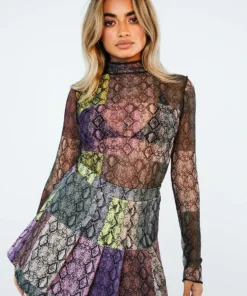 New Girl Order SNAKE MULTI PLEATED SKIRT