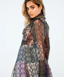 New Girl Order SNAKE MULTI PLEATED SKIRT