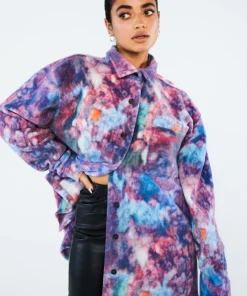 New Girl Order Tops MARBLE FLEECE SHIRT