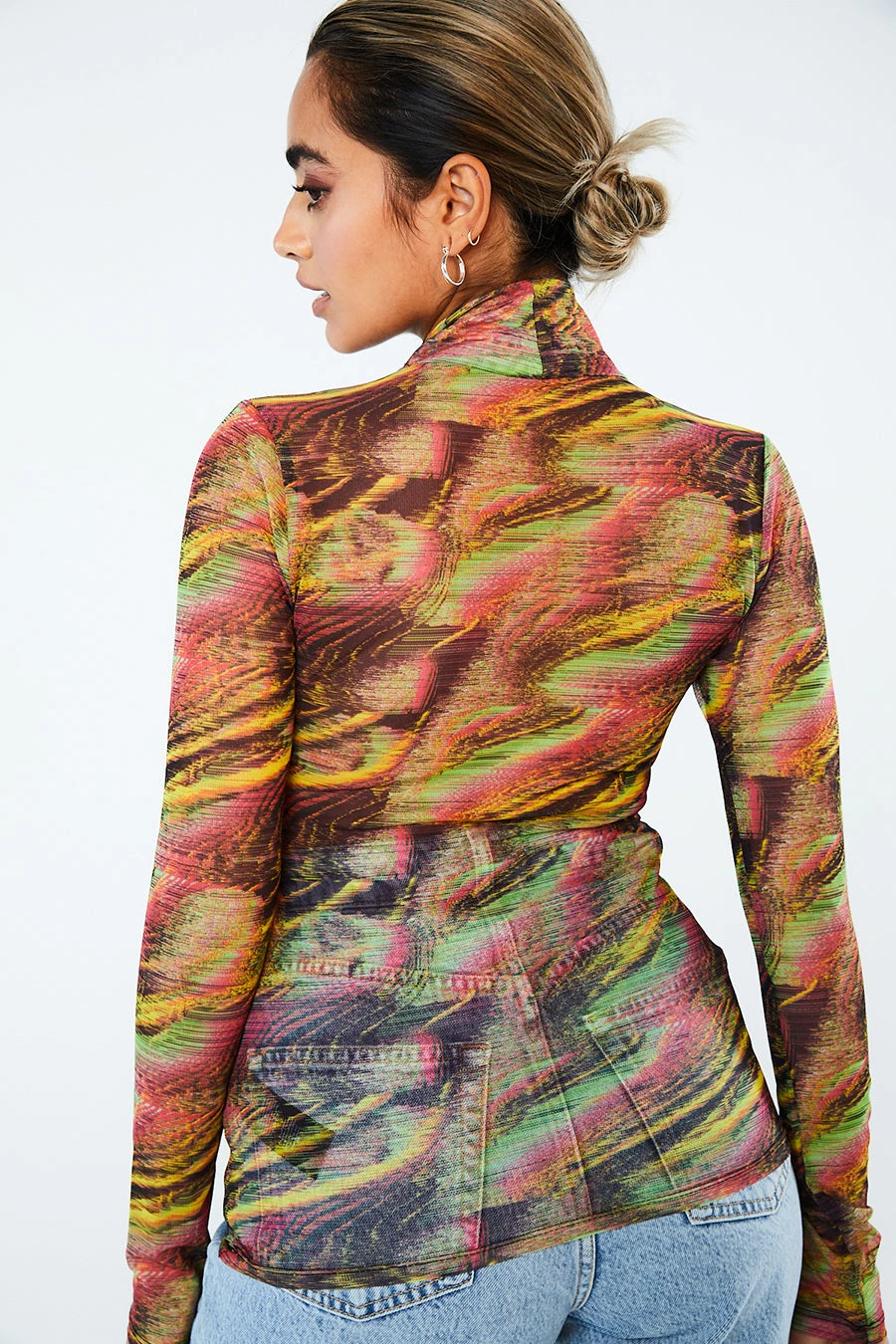 New Girl Order MULTI COLOUR HIGH NECK MESH TOP 3 New Girl Order MULTI COLOUR HIGH NECK MESH TOP