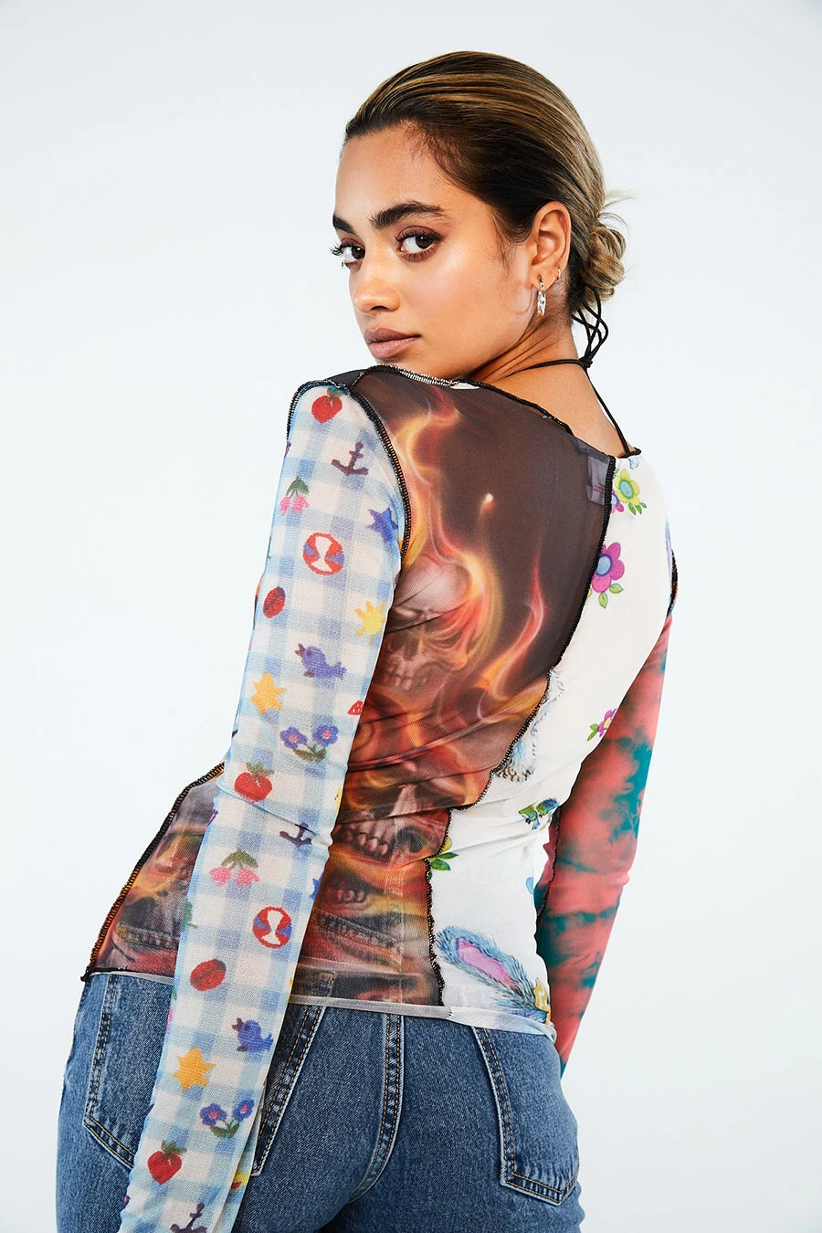 New Girl Order SPLICED PATCHWORK MESH TOP Tops 2 New Girl Order SPLICED PATCHWORK MESH TOP Tops