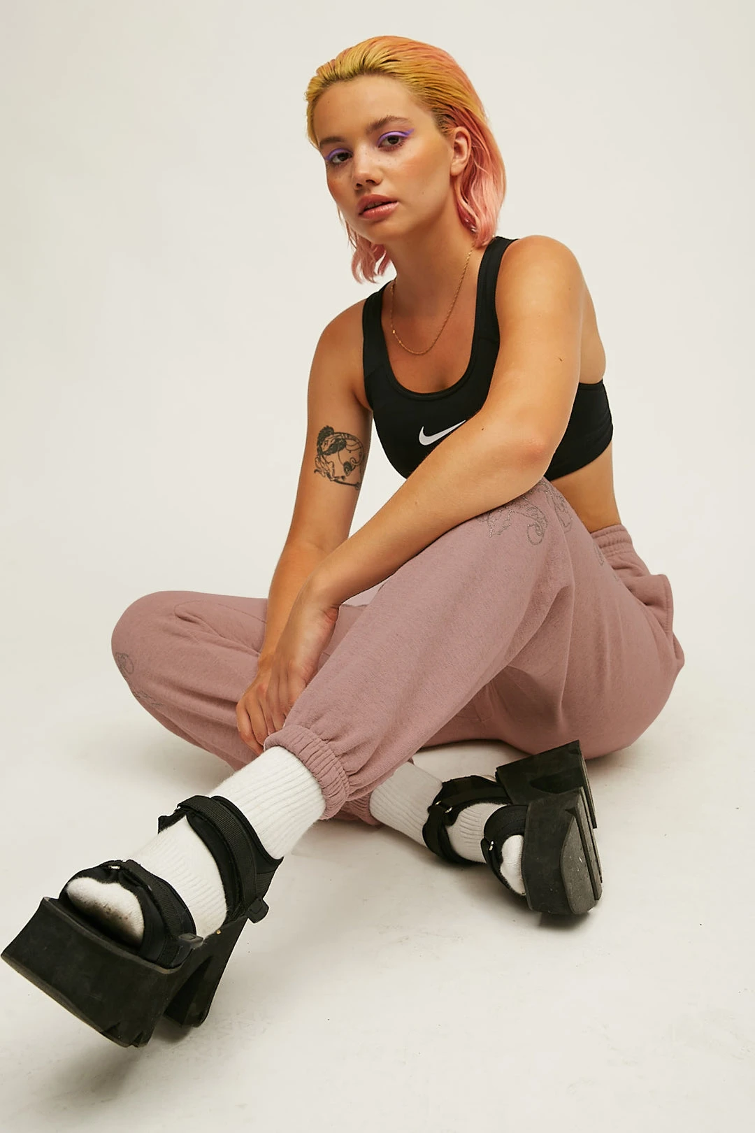 New Girl Order Glitter Rose Joggers Tops 3 New Girl Order Glitter Rose Joggers Tops