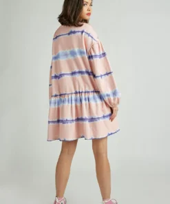 New Girl Order Tops Tie Dye Striped Sweatshirt Dress