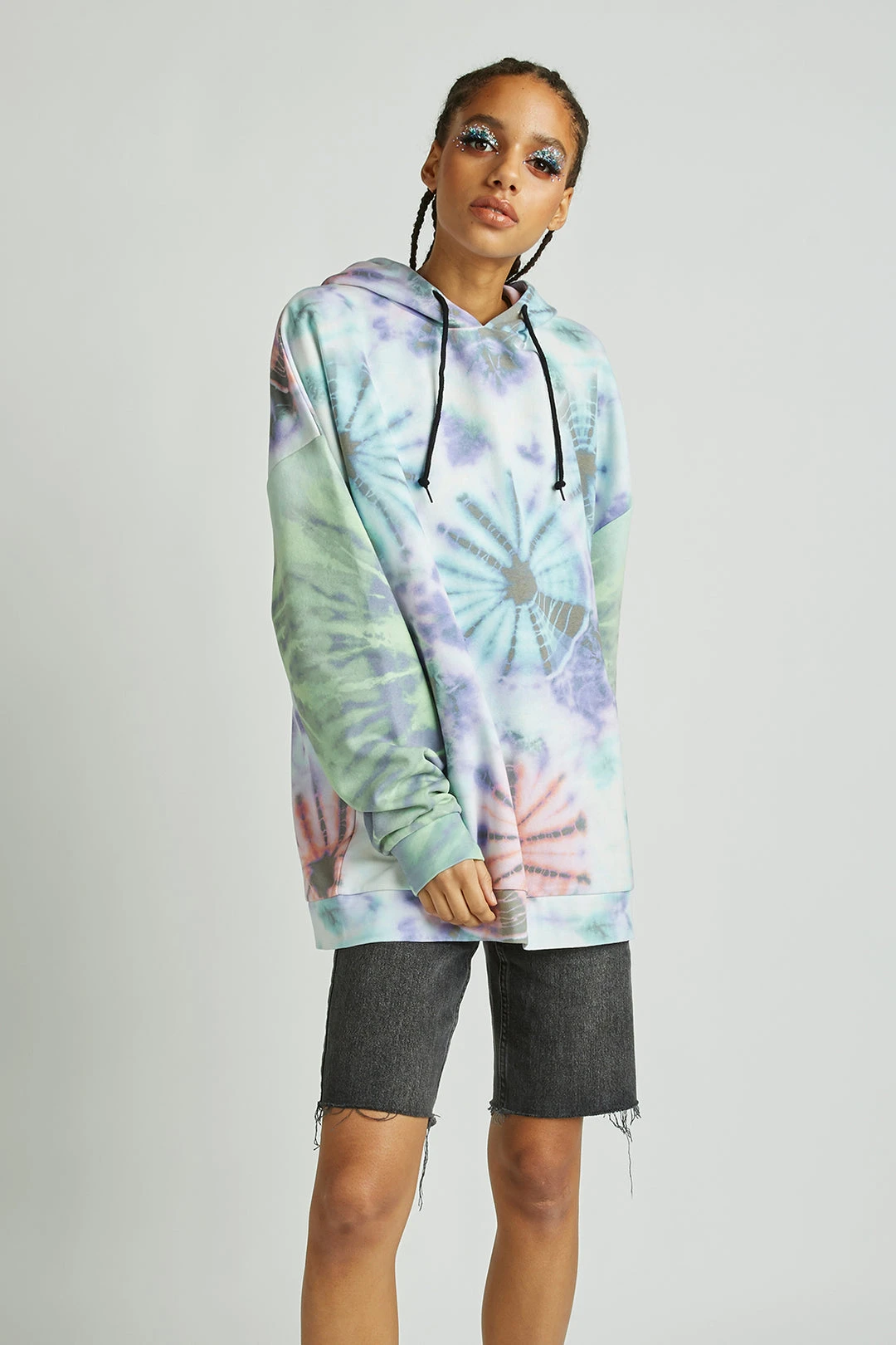 New Girl Order Tops Circle Tie Dye Hoodie 3 New Girl Order Tops Circle Tie Dye Hoodie