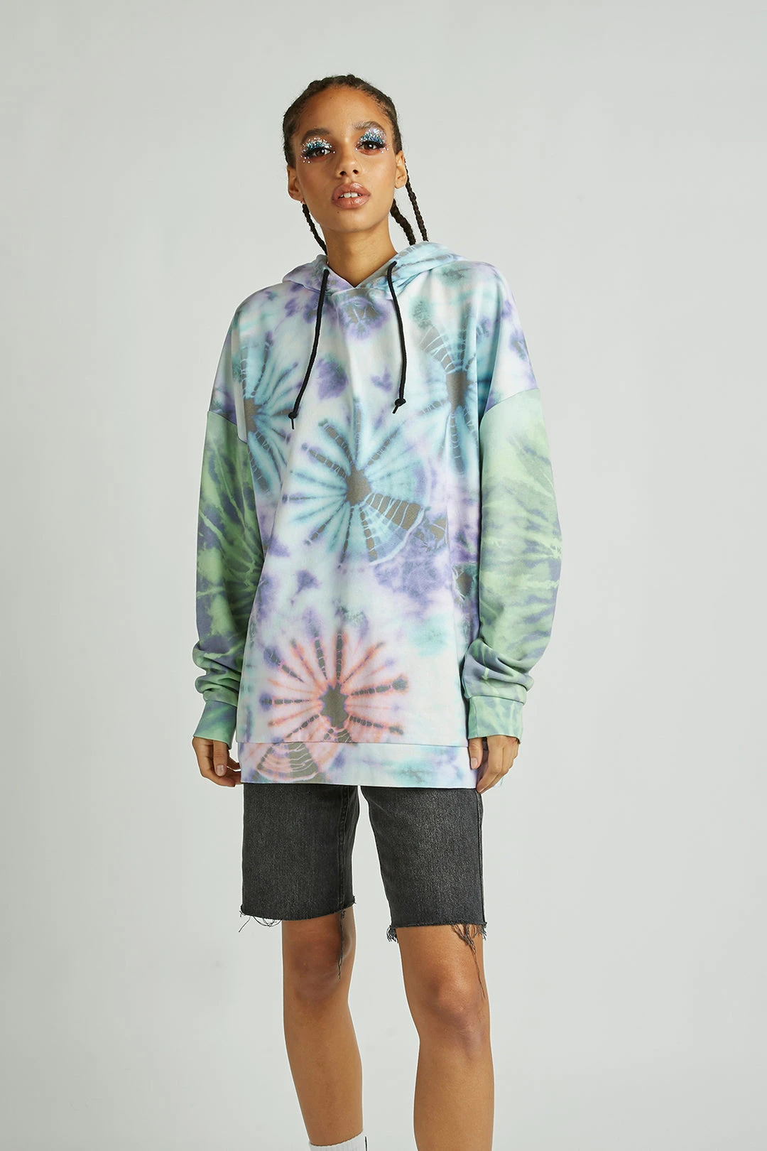 New Girl Order Tops Circle Tie Dye Hoodie 4 New Girl Order Tops Circle Tie Dye Hoodie