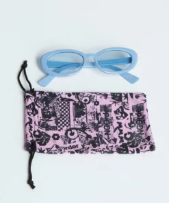 New Girl Order NEW IN OVAL SUNGLASSES IN COLOURDRENCH BABY BLUE