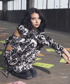 New Girl Order YIN YANG VELOUR FLARES