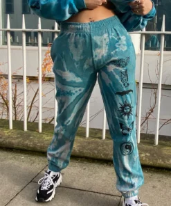 New Girl Order Tops TIE DYE ETCHED GRAPHIC JOGGER