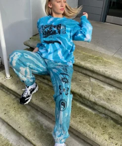 New Girl Order Tops TIE DYE ETCHED GRAPHIC JOGGER