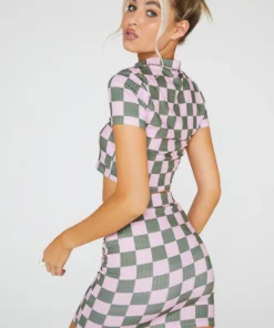 New Girl Order Tops RIB CHECKERBOARD MINI SKIRT