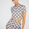 New Girl Order Tops RIB CHECKERBOARD MINI SKIRT