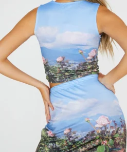 New Girl Order SPLIT SIDE SCENIC MINI SKIRT