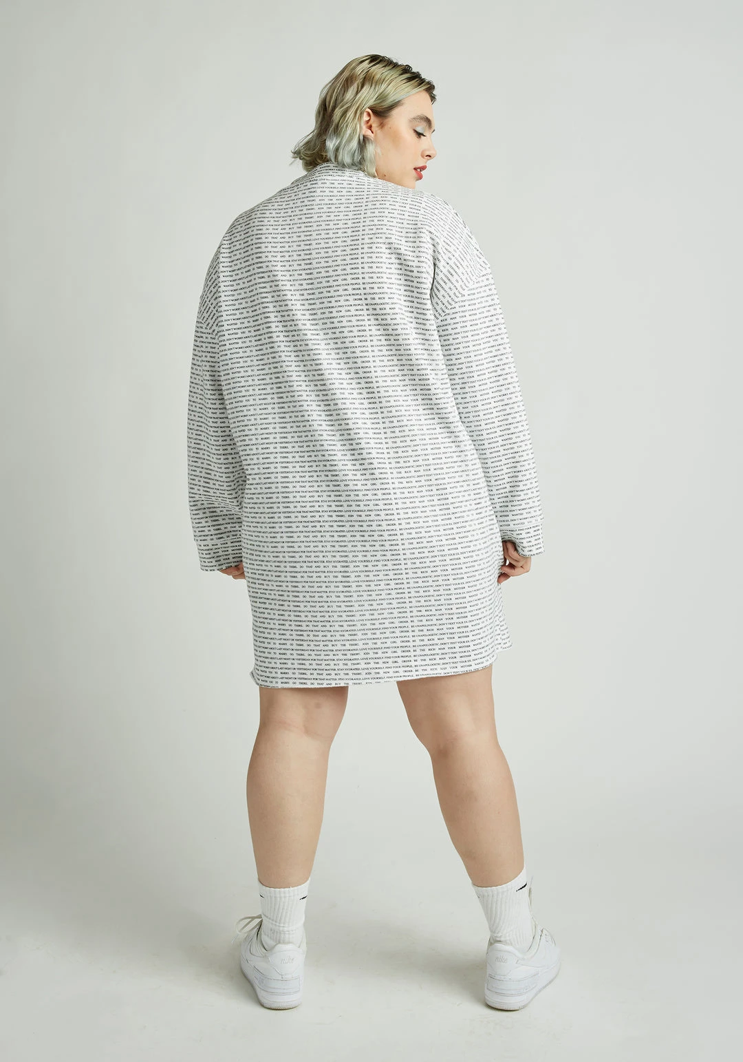 New Girl Order Tops Manifesto Repeat Sweatshirt Dress Curve 5 New Girl Order Tops Manifesto Repeat Sweatshirt Dress Curve