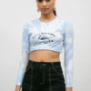 New Girl Order Tops Sealed With A Kiss Long Sleeve Super Crop Top