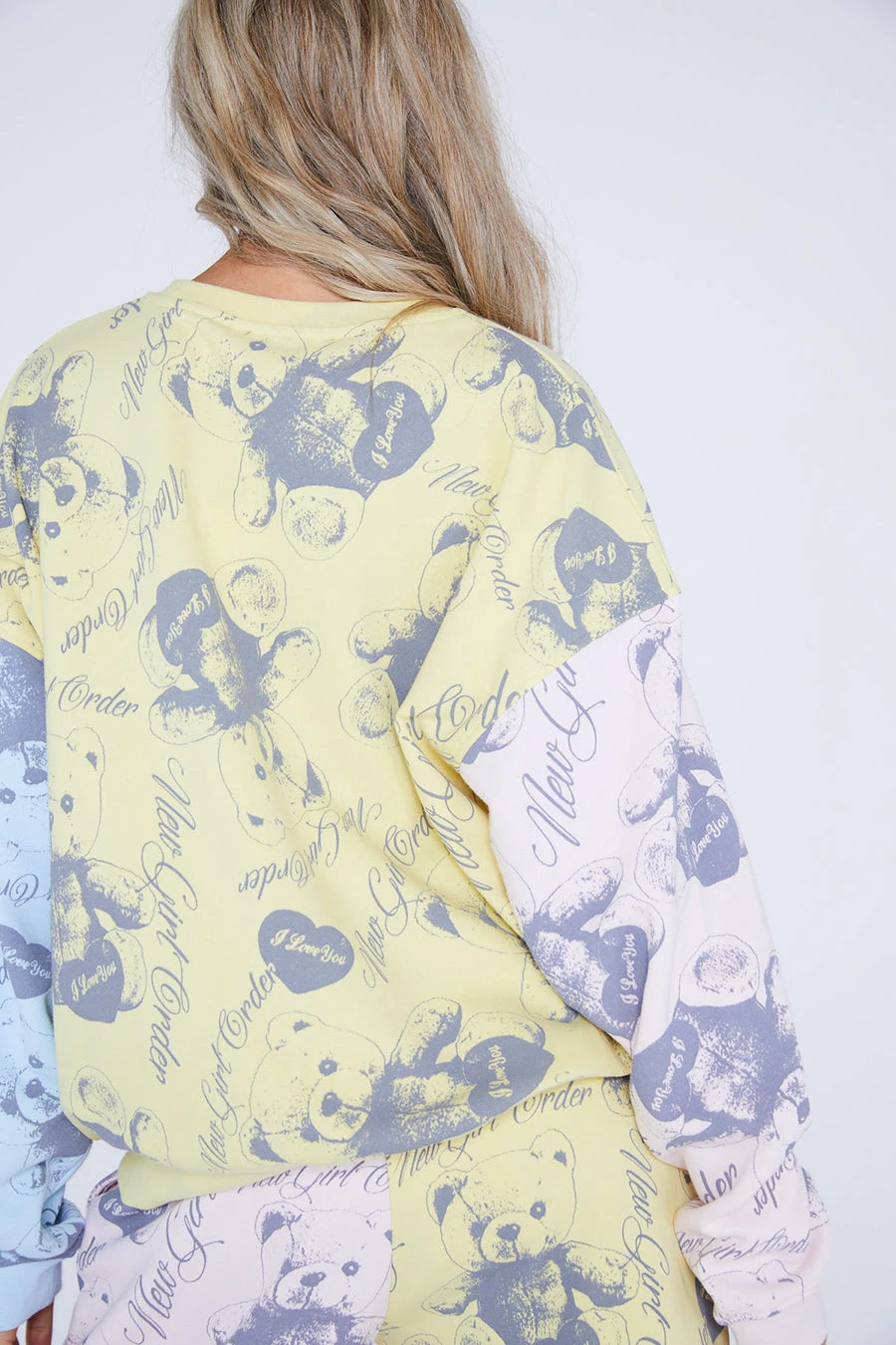 New Girl Order Tops Bear Panel Sweat 3 New Girl Order Tops Bear Panel Sweat