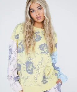 New Girl Order Tops Bear Panel Sweat